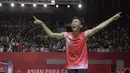 Ekspresi Deva Anrimusthi atlet bulutangkis Indonesia di Asian Paragames 2018  di Istora Senayan, Minggu (7/10/2018).  (Bola.com/Peksi Cahyo)