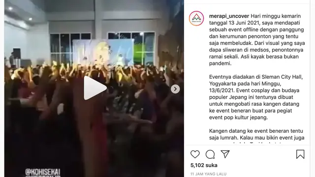 Unggahan akun Merapi Uncover. (Foto: Instagram @merapi_uncover)
