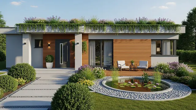 Contoh Rumah 1 Lantai Atap Dak untuk Kebun Mini
