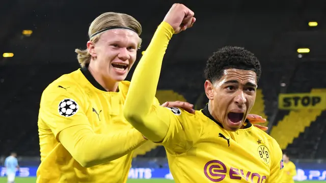 FOTO: Kembali Menang 2-1, Manchester City Singkirkan Borussia Dortmund di Perempatfinal Liga Champions - Jude Bellingham; Erling Haaland