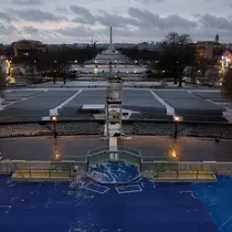 Pemindahan lokasi pelantikan terkait cuaca dingin yang akan terjadi pada Senin 20 Januari 2025. (Kevin Dietsch/GETTY IMAGES NORTH AMERICA/Getty Images via AFP)
