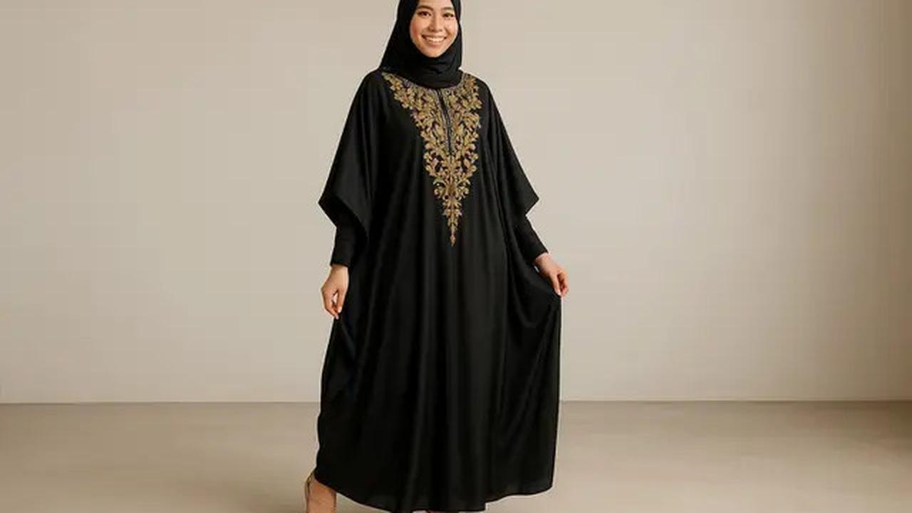 9 Model Gamis Hitam Kombinasi Bordir, Tampil Stylish dan Elegan Tanpa Kaku