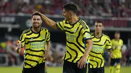 Gol-gol Arsenal dicetak oleh Gabriel Jesus, Leandro Trossar, Jorginho, Gabriel Martinelli dan Kai Havertz.  (AP Photo/Alex Brandon)