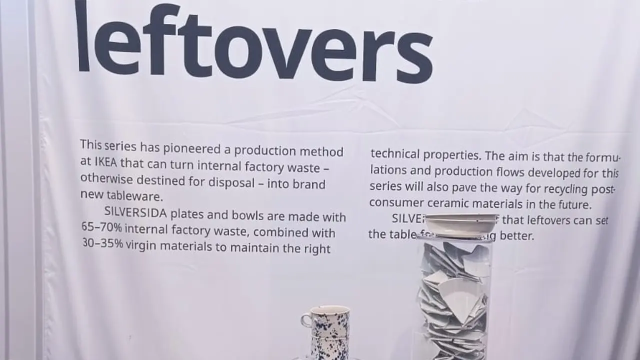 Produk keramik IKEA dengan bahan daur ulang.