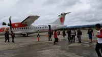 Pesawat yag ditumpangi Moeldoko gagal landing (Liputan6.com / Yoseph Ikanubun)