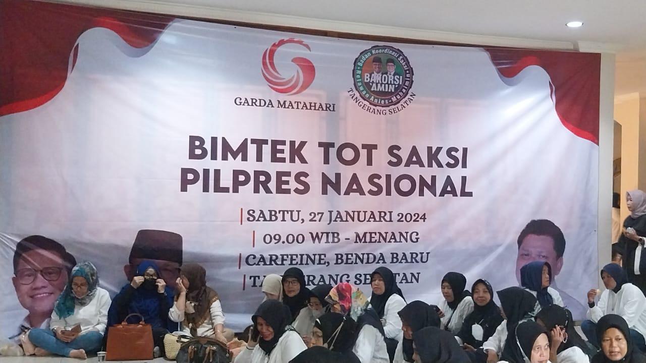 Relawan Garda Matahari menggelar pelatihan saksi AMIN di dua lokasi di Banten untuk Pemilu 2024. (Istimewa)