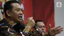 Ketua MPR Bambang Soesatyo memberikan pemaparan Refleksi Akhir Tahun di Kompleks Paerlemen, Senayan, Jakarta, Rabu (18/12/2019). Dalam pemaparannya, Ketua MPR meluruskan dan membantah tentang amademen UU dasar mengenai pokok tentang jabatan Presiden lebih dari dua Tahun. (Liputan6.com/Johan Tallo)