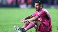 Ini menjadi gol ke-15 bagi Lionel Messi di MLS musim ini. Meski bermain imbang, Inter Miami masih kokoh di posisi teratas klasemen MLS dengan 65 poin. (Megan Briggs/Getty Images North America/Getty Images via AFP)