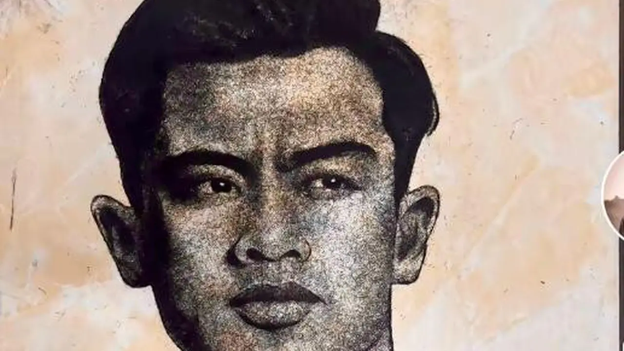 Potret wajah Pratama Arhan dibuat dari potongan rambut sisa