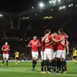 Selebrasi Pemain MU usai Jebol gawang Burton Albion (AFP)