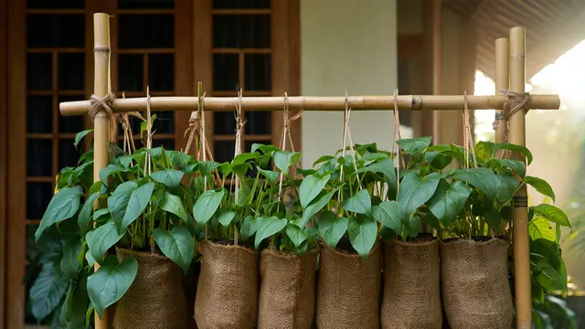 Ide Kebun Ubi Gantung (AI)