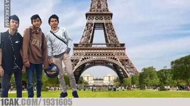 6 Editan Foto ala Orang Indonesia di Paris Ini Bikin Ngakak
