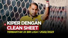 Berita Motion grafis lima kiper terbaik dengan catatan clean sheet terbanyak di BRI Liga 1 2022/2023. Termasuk kiper Persija Jakarta, Andritany Ardhiyasa.