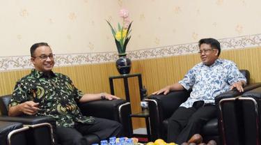 Anies Baswedan bertemu Presiden PKS Sohibul Iman di kantor DPP PKS, Sabtu sore (14/7/2018).