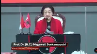 Megawati dalam pidato politik HUT ke-51 PDIP di Sekolah PDIP, Lenteng Agung, Jakarta, Rabu (10/1/2024). (Youtube PDIP)