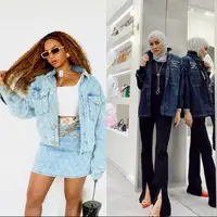 Agar tidak membosankan, intip cara selebriti memadukan denim jacket untuk jadi inspirasi outfitmu.