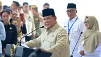 Presiden Prabowo Subianto saat meresmikan RSUD KH Muhammad Thohir di Krui, Kabupaten Pesisir Barat, Lampung, Rabu (10/6/2026). (Biro Pers Kepresidenan)