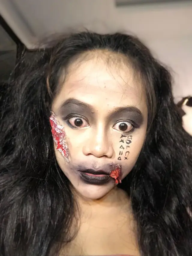 6 Potret Cimoy Montok Ikut Lathi Challenge, Makeupnya Ngeri