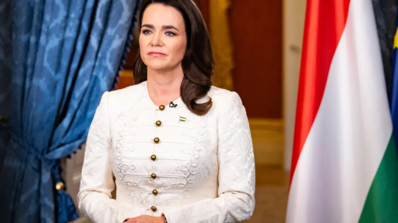 Presiden Hungaria Katalin Novak mengundurkan diri secara langsung dari jabatannya lewat siaran di televisi (AFP).