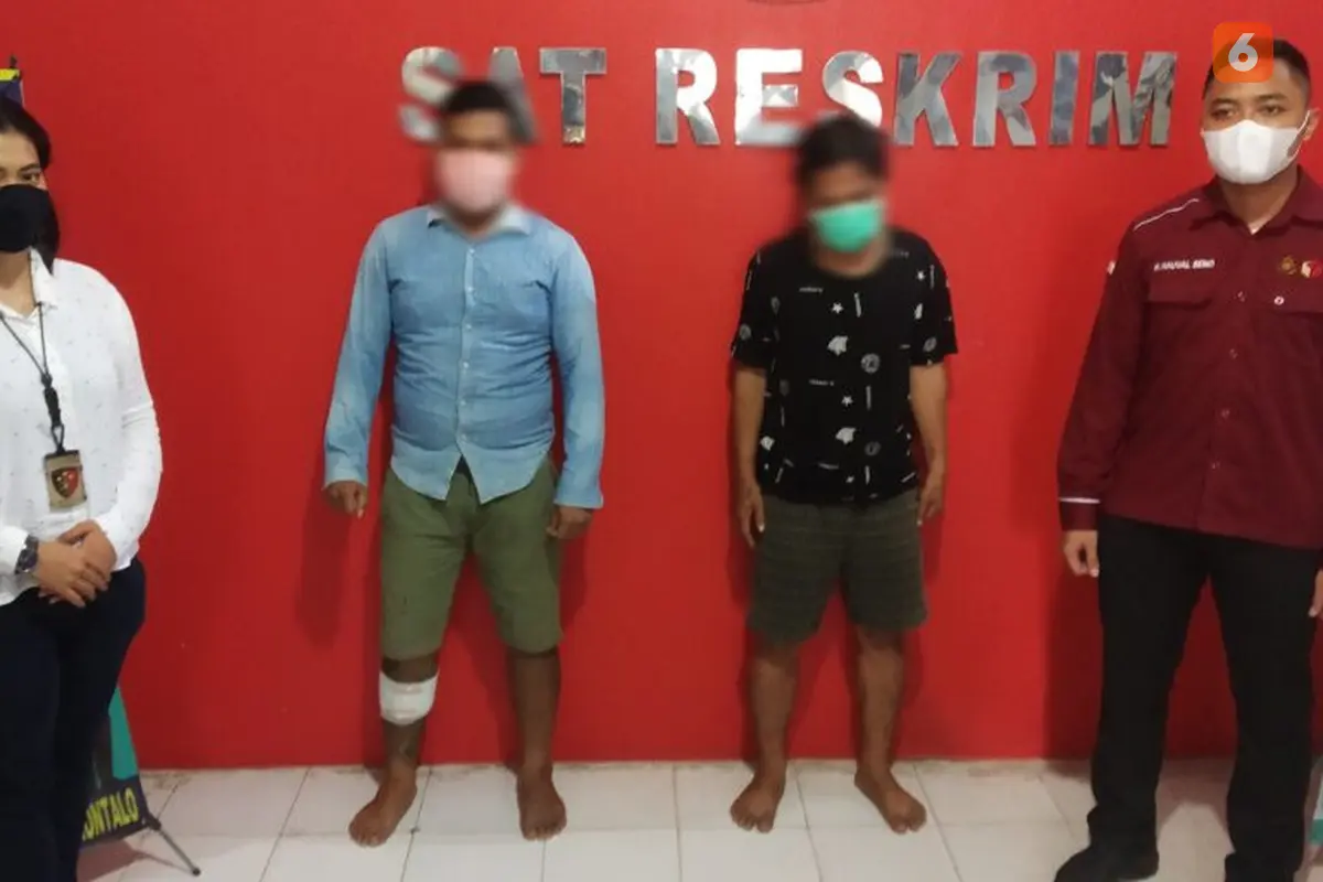 Polres Gorontalo, berhasil menangkap dua pelaku pencurian Handphone yang akhir-akhir ini kerap meresahkan warga Kabupaten Gorontalo.(Arfandi Ibrahim/Liputan6.com)