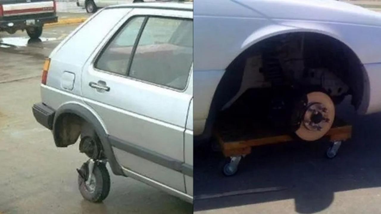 7 Cara Nyeleneh Orang Ganti Roda Mobil dalam Keadaan Darurat Ini Kreatif Banget