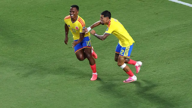 Perayaan gol Kolombia saat melawan Ghana di 32 besar Piala Dunia 2026