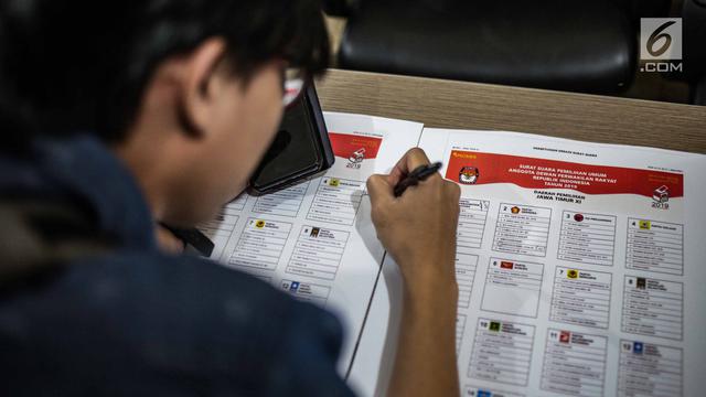 KPU Validasi Nama Caleg di Surat Suara Pemilu 2019