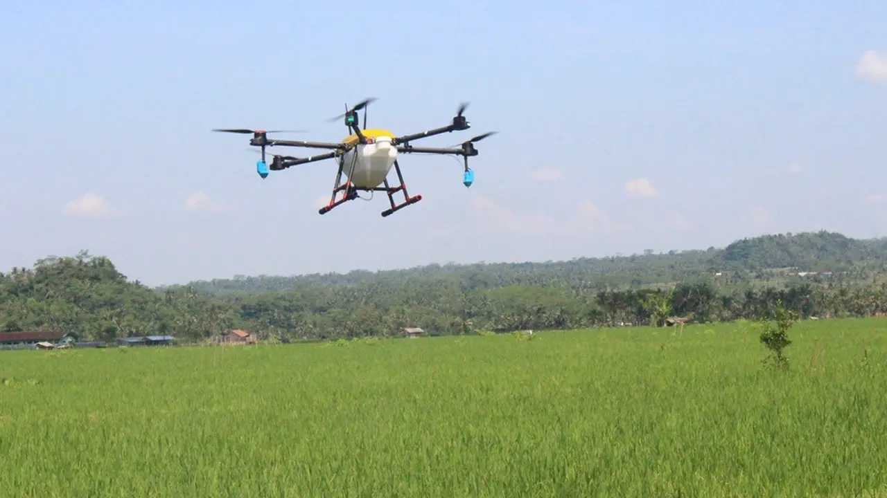 Canggih, Purbalingga Uji Coba Pemupukan Padi Pakai Drone