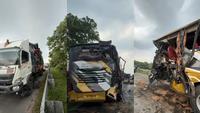 Kronologi Truk Tabrak Bus di Tol Lampung Sebabkan 4 Penumpang Luka-Luka, Sopir Diduga Mengantuk