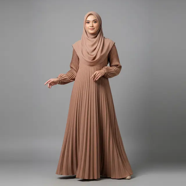 Gamis Plisket Full dari Jersey atau Hyget Premium