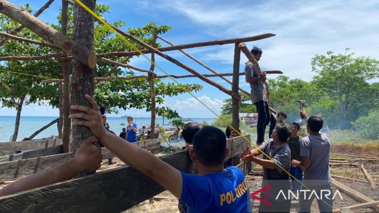 Membangun Pondok Nelayan, Polres Bangka Barat Gandeng Nelayan Perkuat Kamtibmas Pesisir