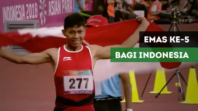 Berita video Sapto Yogo Purnomo raih emas ke-5 bagi Tim Indonesia dari cabang atletik nomor lari 200m T37.