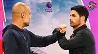 Ilustrasi - Pep Guardiola Vs Mikel Arteta (Bola.com/Adreanus Titus)