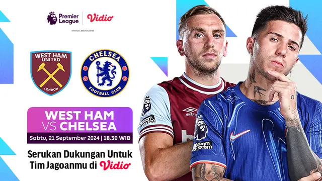 West Ham vs Chelsea di Vidio
