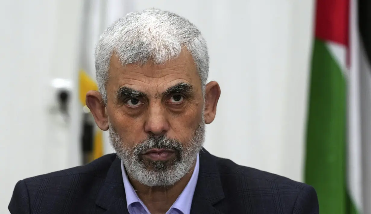 Hamas menunjuk Yahya Sinwar sebagai pemimpin politiknya yang baru pada Selasa (6/8/2024). (AP Photo/Adel Hana, File)