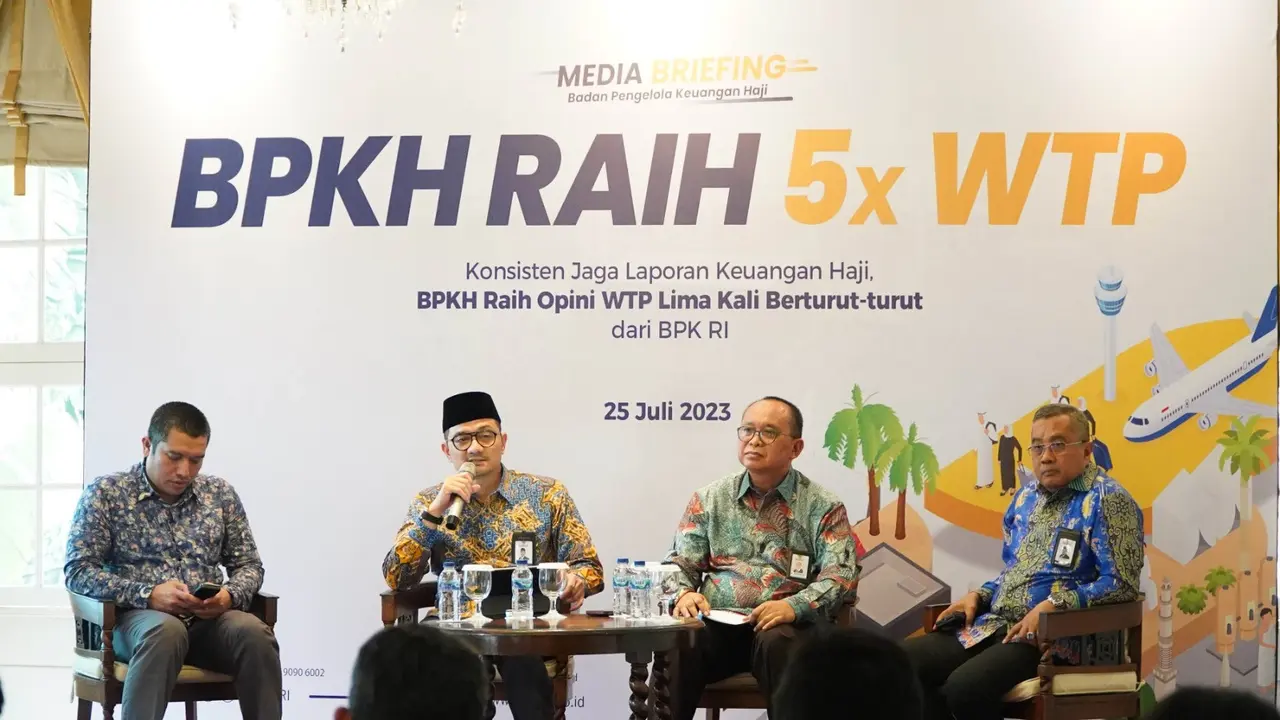 Badan Pengelola Keuangan Haji (BPKH) kembali mendapat Opini Wajar Tanpa Pengecualian (WTP) dari Badan Pemeriksa Keuangan (BPK) atas Laporan Keuangan BPKH Tahun 2022 berdasarkan Laporan Hasil Pemeriksaan (LHP) (Istimewa)