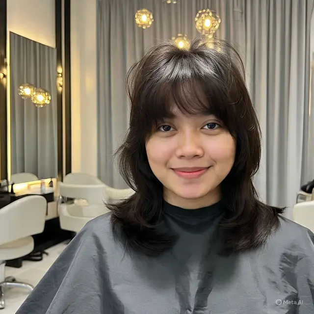 Shag Cut dengan Curtain Bangs