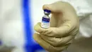 Botol vaksin Covid-19 buatan lokal, COV-Iran Barekat, di Teheran, pada Jumat (25/6/2021). Pemimpin Tertinggi Iran, Ayatollah Ali Khamenei telah menerima dosis pertama vaksin virus Corona pertama yang dikembangkan oleh pemerintah. (KHAMENEI.IR / AFP)