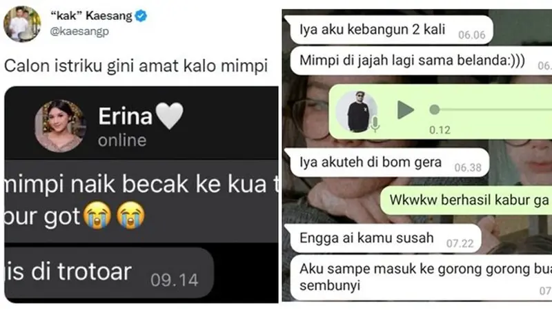 6 Chat Mimpi Netizen ke Pacar Ini Bikin Geleng Kepala, Punya Kaesang Pangarep Jadi Sorotan