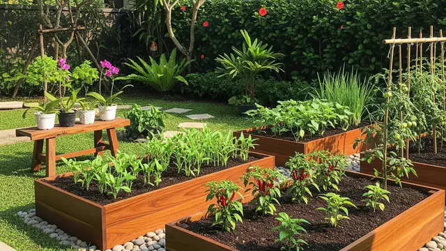 Halaman Belakang Rumah Kecil Tapi Cantik untuk Menanam Sayuran Segar