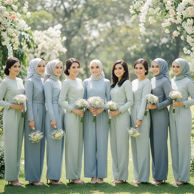 Baju Bridesmaid Celana Panjang (Gemini AI)