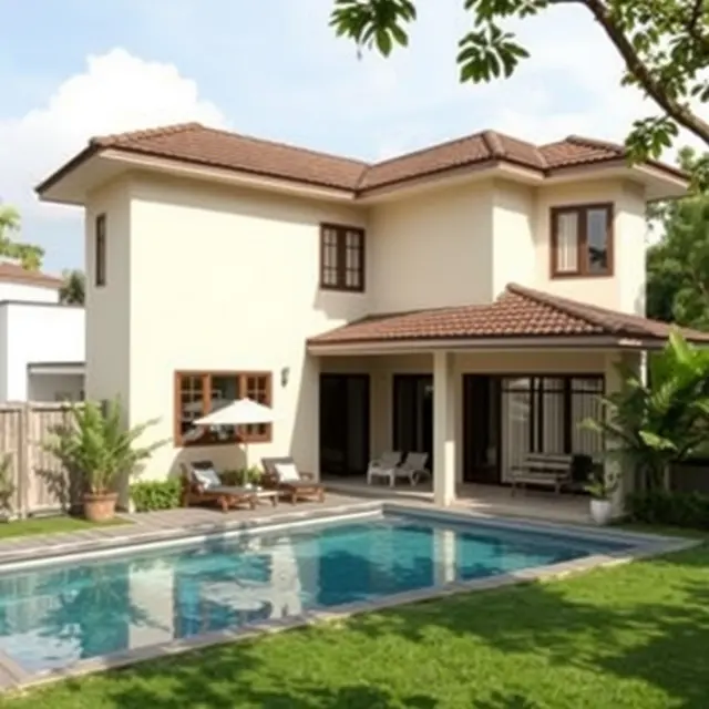 Rumah Sederhana Ada Kolam Renang