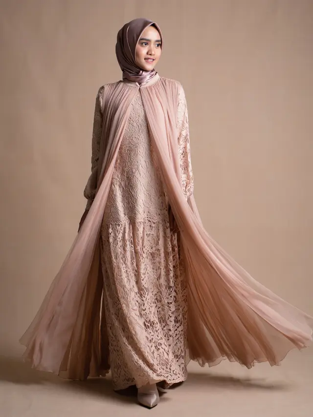 7 Model Gamis Brokat Elegan Ini Bikin Kamu Tampil Anggun di Kondangan