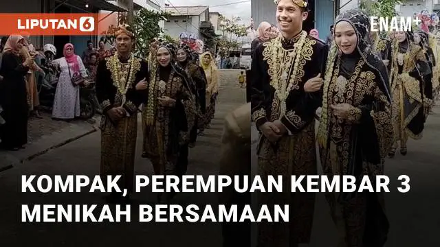VIDEO: Kompak, Perempuan Kembar 3 Menikah Bersamaan