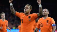 Memphis Depay mencetak dua gol pada laga Belanda melawan Peru. (doc. KNVB)
