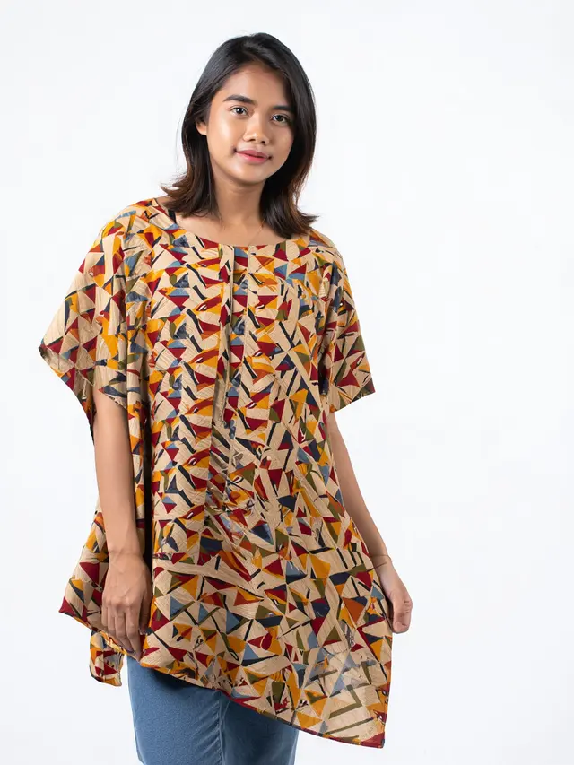Batik Lengan Dolman Tunik Oversized Asimetris