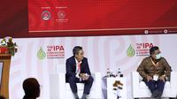 Dannif Danusaputro, Chief Executive Officer Pertamina NRE saat menjadi narasumber pada sesi “Company Strategy to Address Energy Transition and Investment” pada 46th IPA Convention and Exhibition di Jakarta, Kamis (22/9/2022).