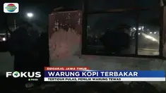 Sebuah warung kopi dan gudang penyimpanan kayu di Sidoarjo terbakar, pemilik warung tewas karena sedang tidur saat kejadian.