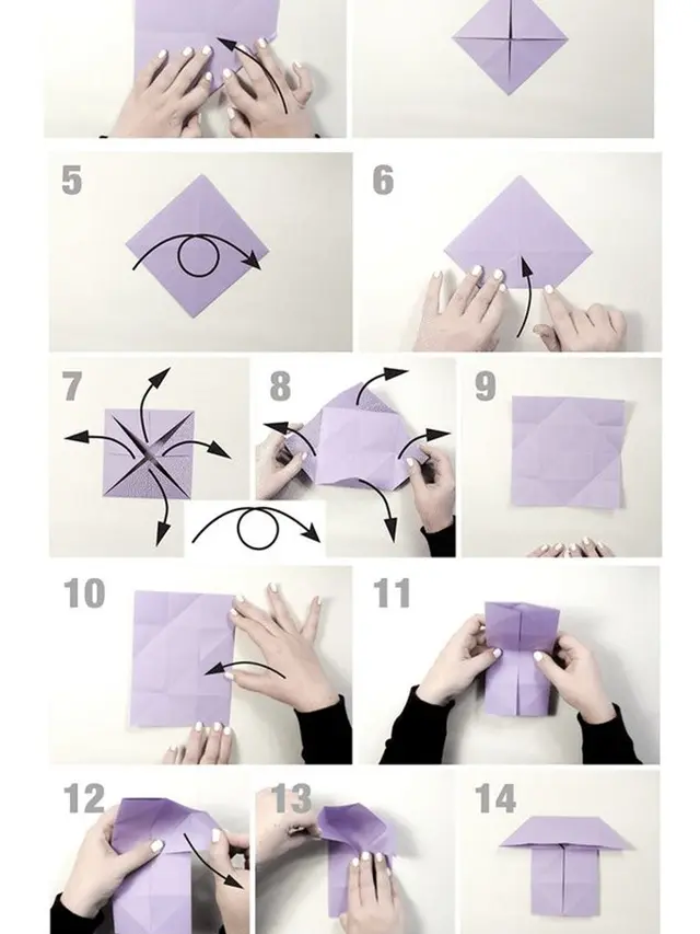 Cara membuat origami kupu-kupu: Model kedua