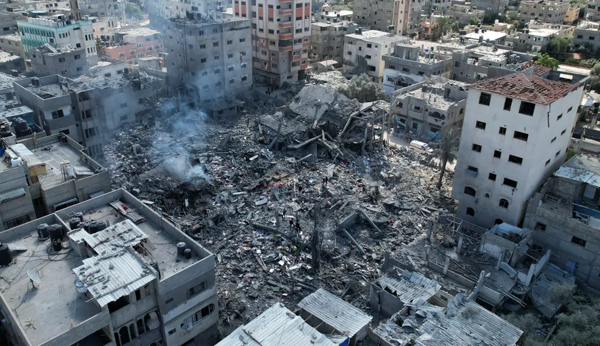 Lebih dari 2.800 warga Palestina dilaporkan meninggal dunia dan ribuan terluka. (AP Photo/Hatem Moussa)